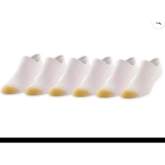 Gold Toe Mens Socks White 6-Pack Casual Moisture-Wicking No-Show NWT  Reinforced - Picture 2 of 3